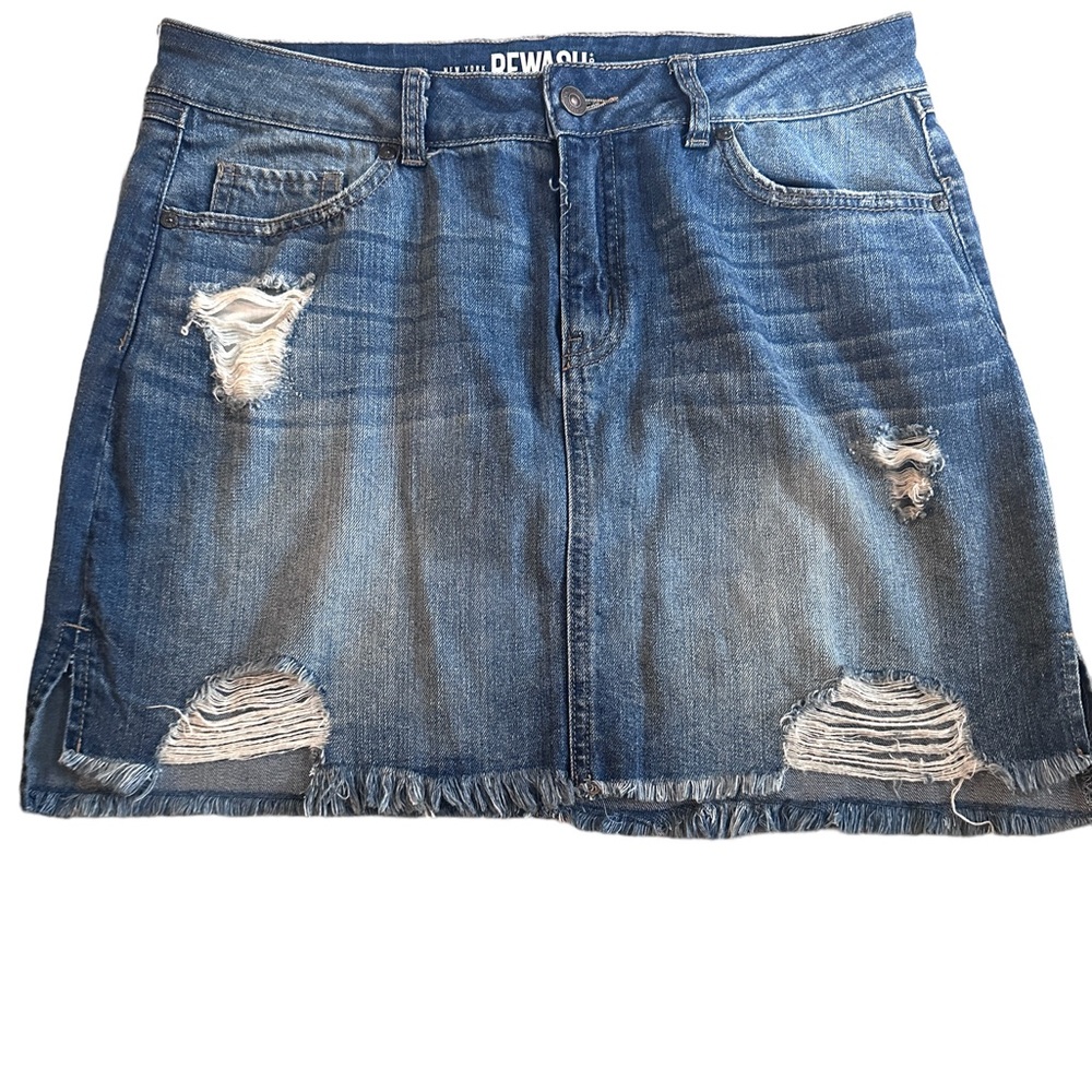 Womenโ Junior Rewash Vintage Reunion Denim Jean Skirt size 9